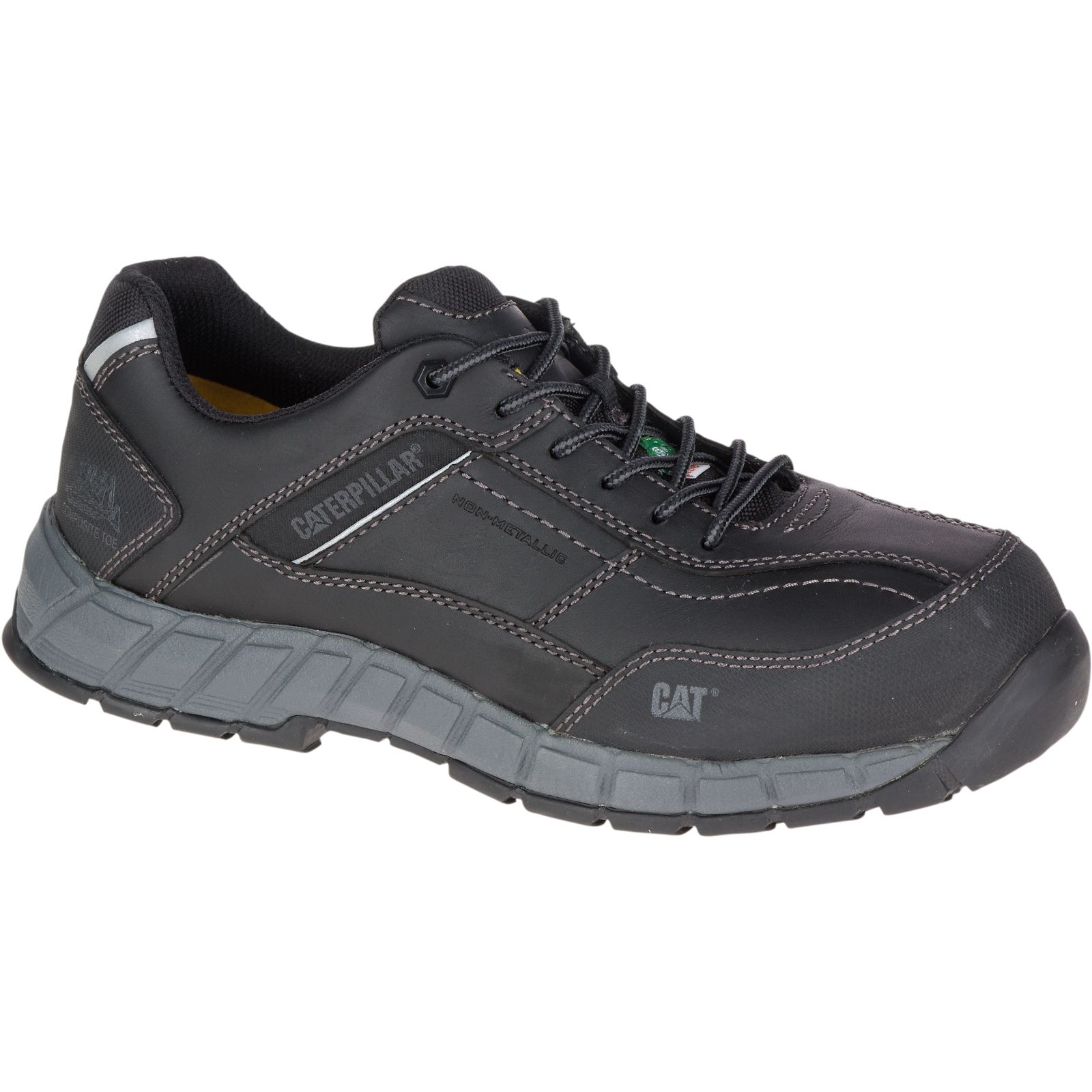 Caterpillar Streamline Leather Csa Composite Toe - Mens Work Shoes - Black - NZ (092AKBJEQ)